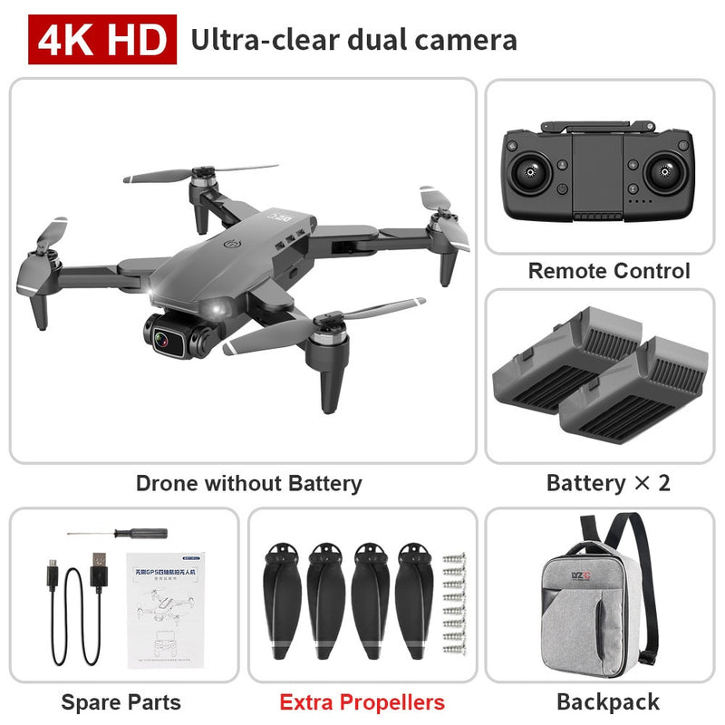 XKJ L900 PRO GPS Drone 4K Dual HD Camera Professional Aerial Photography Brushless Motor Foldable Quadcopter RC Distance1200M