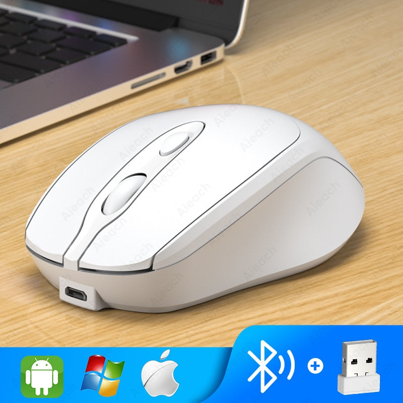 Rechargeable Wireless Bluetooth Mouse Aieach Silent WIRELESS COMPUT MOUS USB Ergonomic Gamer Mouse For Computer Laptop Macbook