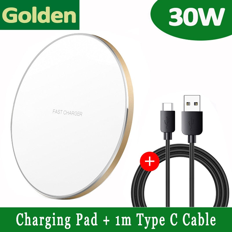 NEW 30W Fast Qi Wireless Charger Pad for iPhone 13 12 11 X Pro Max For Samsung Galaxy S21 S20 S10 S9 S8 Xiaomi Wireless Charging