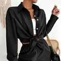 Print Shorts Suits Woman Vintage Long Sleeve Shirt And Short Pants Suit Two Piece Set Female Casual Outfit