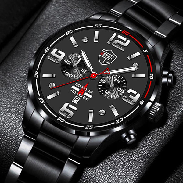 Luxury Fashion Mens Watches Men Business Stainless Steel Quartz Wrist Watch Man Sports Casual Leather Watch relogio masculino