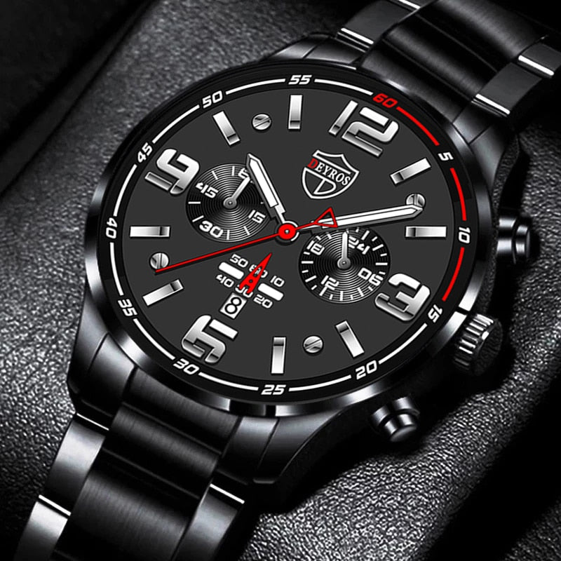 Luxury Fashion Mens Watches Men Business Stainless Steel Quartz Wrist Watch Man Sports Casual Leather Watch relogio masculino