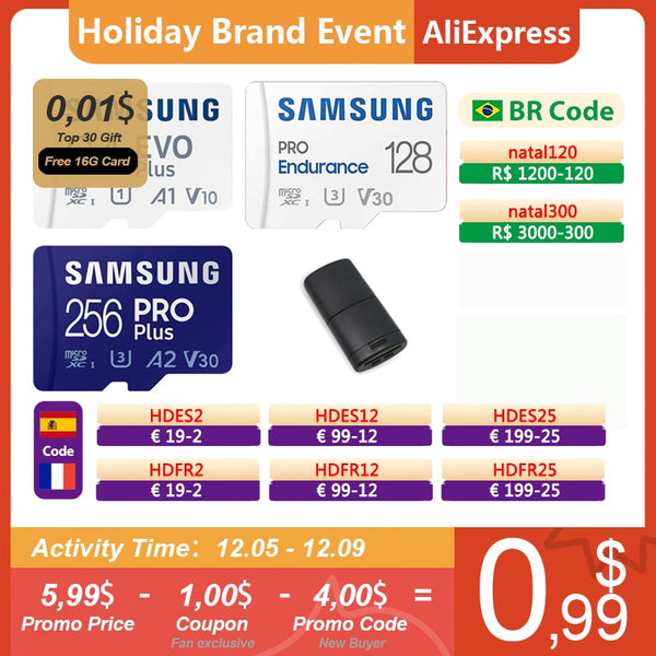 SAMSUNG PRO EVO Plus Micro SD 128GB 64GB Memory Card Micro SD Card 256GB TF Cards 512GB Flash Memory U1 U3 4K Microsd for Phone