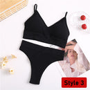 2PCS/Set Women Seamless Bra Panties Set Sexy Stretch Sport Bra Thong Briefs Style Panty Bralette Crop Top Intimates Lingerie Set