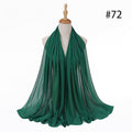 Hijab Scarf 72*175cm Plain Chiffon Scarves For Women Muslim Fasion Islam Clothing Headscarves Shawl For Ladies Headwrap Ramadan