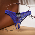Sexy Crotch Opening Women&#39;s Panties Lingerie Lace Bowknot G-string Thong Floral Temptation Underwear for Ladies Erotic Pantys