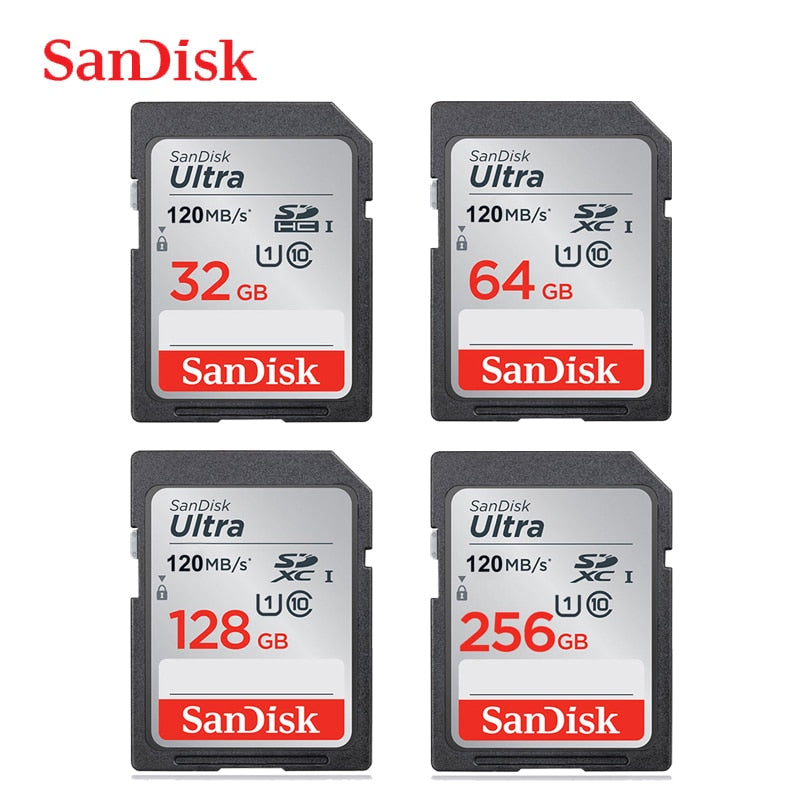 SanDisk Extreme PRO SD Card 32G 64G 128G 256G SDHC SDXC UHS-I C10 95MB/s-200MB/s U3 Memory Card Support V30 4K for Camera/DV/SLR