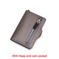 Carbon Fiber Rfid Card Holder Men Wallets Money Bag Male Vintage Black Male Purse 2022 Small Leather Mini Slim Wallets Walets