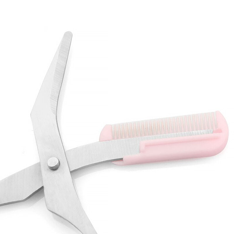 1 Pcs 3 Colors Eyebrow Trimmer Scissors with Comb Eyelash Hair Scissors Stainless Steel Eyebrow Razor Grooming Wenkbrauw Trimmer