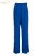 Clacive Blue Office Women'S Pants 2021 Fashion Loose Full Length Ladies Trousers Casual High Waist Wide Pants For Women