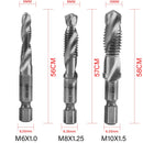 New Titanium Plated Hex Shank HSS Screw Thread Metric Tap Drill Bits Screw Machine Compound M3 M4 M5 M6 M8 M10 Hand Tools