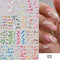 12 Designs Nail Stickers Set Mixed Floral Geometric Nail Art Water Transfer Decals Sliders Flower Leaves Manicures Decoration