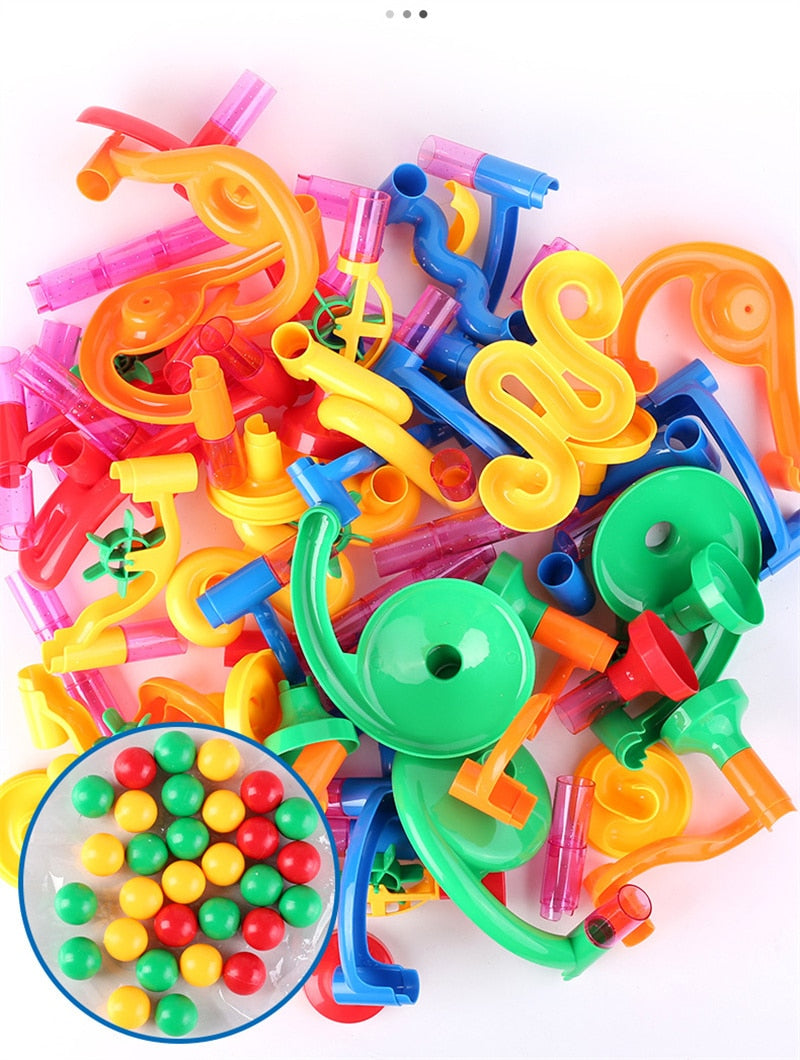 142 Pcs Marble Run Building Blocks Marbles Slide Toys For Children DIY Creativity Constructor Educational Toys Children Gift
