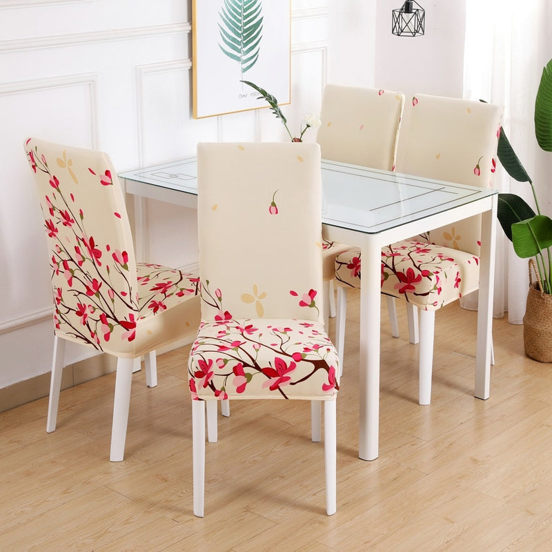 Spandex Chair Cover Stretch Home Dining Elastic Floral Print Chair Covers Multifunctional Spandex Elastic Cloth Universal Size