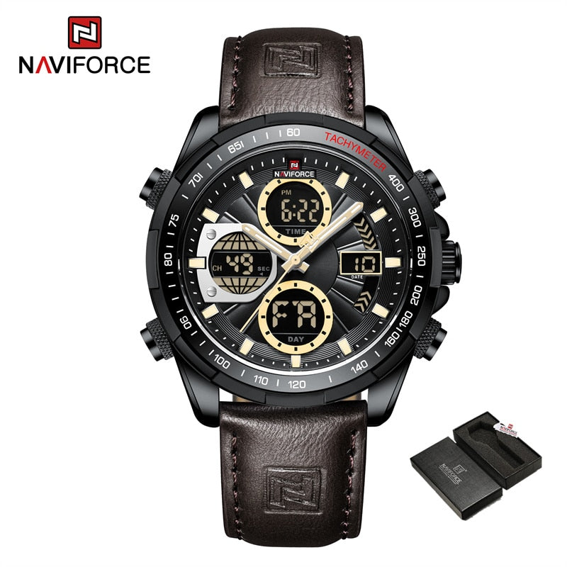 New NAVIFORCE Military Watches for Men Luxury Sport Chronograph Alarm WristWatch Waterproof Quartz Big Clock Digital Male Watch