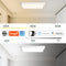 MARPOU Tuya Smart LED Ceiling Lamp Wood Grain App Voice Control Alexa/Google Remote Control Square Ceiling Lights Living Room