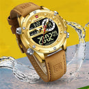 NAVIFORCE Luxury Gold Watches For Men Casual Sports Chronograph Alarm Quartz Wrist Watch Leather Waterproof Digital Clock 9163