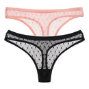 2PCS/Set Lace Sexy G-String Thongs Transparent Women&