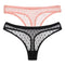 2PCS/Set Lace Sexy G-String Thongs Transparent Women&#39;s panties Low-Waist Female Underpants Mesh Perspective Briefs Lingerie M-XL