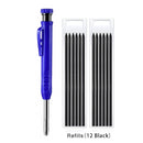 Solid Carpenter Pencil with Refill Leads and Built-in Sharpener for Deep Hole Mechanical Pencil Marker Marking Woodworking Tools