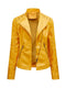 Autumn Winter Pu Faux Leather Jackets Women Long Sleeve Zipper Slim Motor Biker Leather Coat Female Outwear Tops