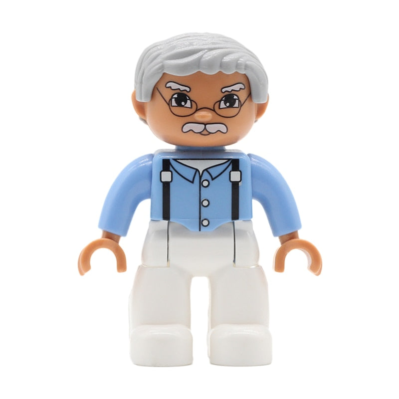 Big Size Action Figures City Princess Policemen Family Building Block Doll Character Accessory Toys Assembly Children Kids Gift