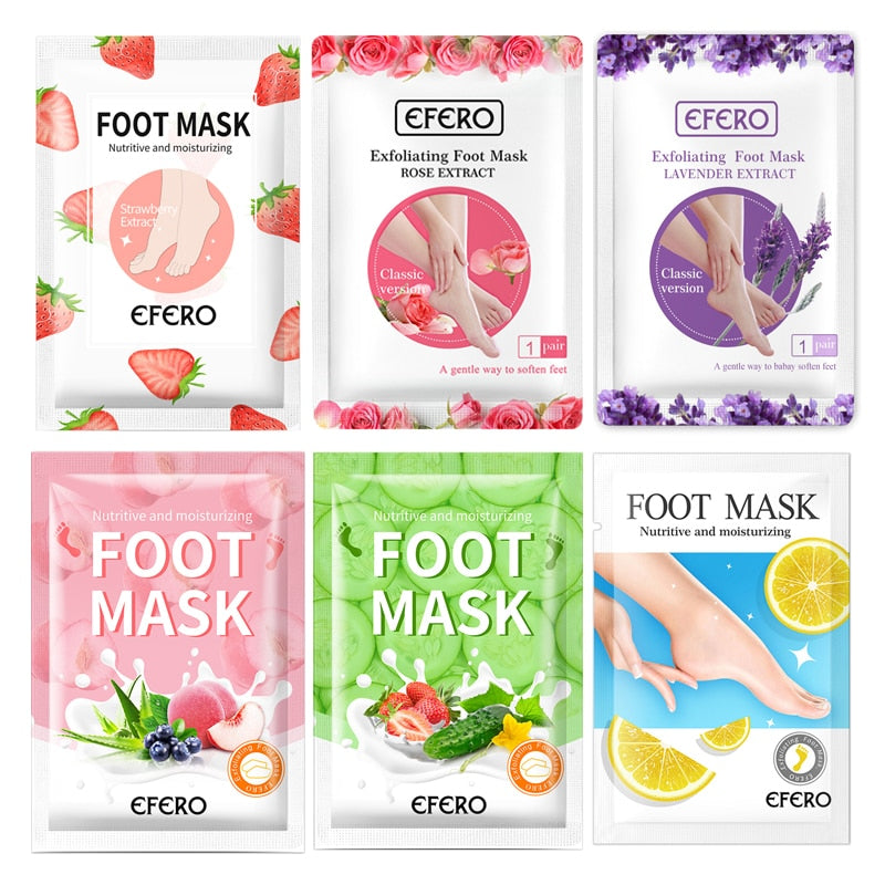 PUTIMI 6packs Exfoliating Foot Mask Feet Peeling Mask Spa Socks Smooth Dead Skin Remover Moisturizing Whitening Foot Mask