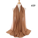 Hijab Scarf 72*175cm Plain Chiffon Scarves For Women Muslim Fasion Islam Clothing Headscarves Shawl For Ladies Headwrap Ramadan