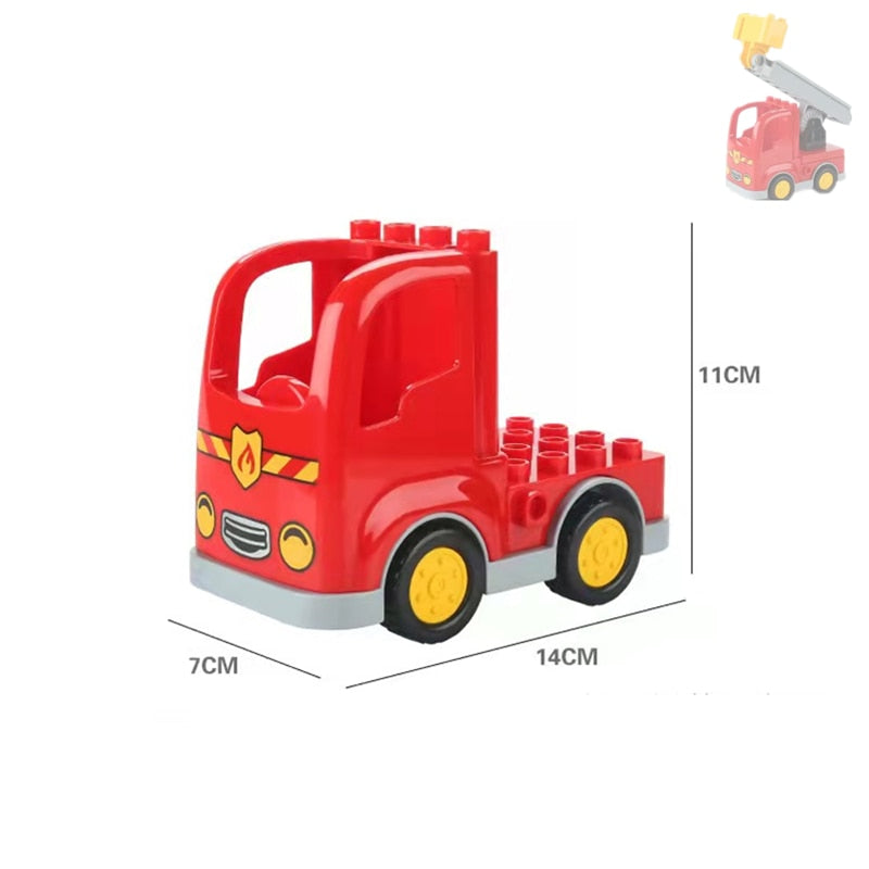 Big Building Blocks Accessories Compatible Large Bricks Children Kids Truck Car Bus City Traffic Series Assembly Educational Toy