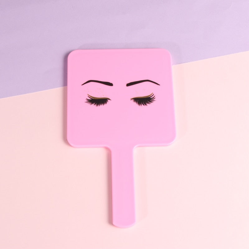RISI For Eyelash Extension Handheld Makeup Mirror Square Makeup Vanity Mirror with Handle Hand Mirror SPA Salon Compact Mirrors