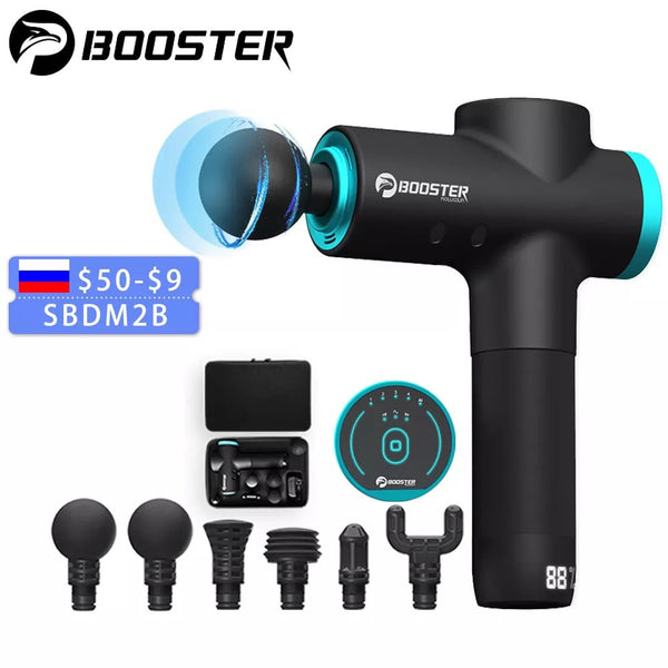 BOOSTER M2-12V LCD Display Massage Gun Professional Deep Muscle Massager Pain Relief Body Relaxation Fascial Gun Fitness