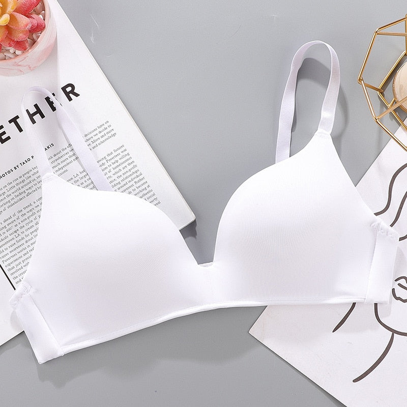 Sexy No Wire Push Up Underwear Women Seamless Bra Girls Students Breathable Thin Bras Female&