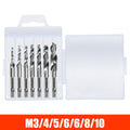 M3 M4 M5 M6 M8 M10 Tap Drill Titanium Plated Hex Shank HSS Screw Machine Compound Hand Tools Metric Thread Tap Drill Bits Set