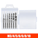 M3 M4 M5 M6 M8 M10 Tap Drill Titanium Plated Hex Shank HSS Screw Machine Compound Hand Tools Metric Thread Tap Drill Bits Set