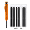 Solid Carpenter Pencil with Refill Leads and Built-in Sharpener for Deep Hole Mechanical Pencil Marker Marking Woodworking Tools