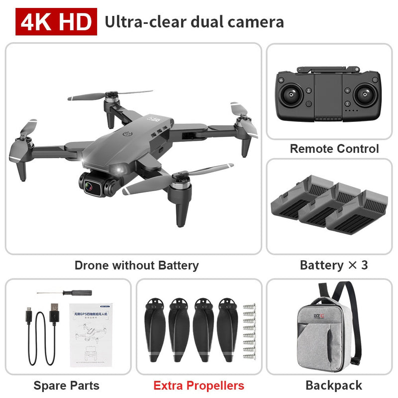 XKJ L900 PRO GPS Drone 4K Dual HD Camera Professional Aerial Photography Brushless Motor Foldable Quadcopter RC Distance1200M