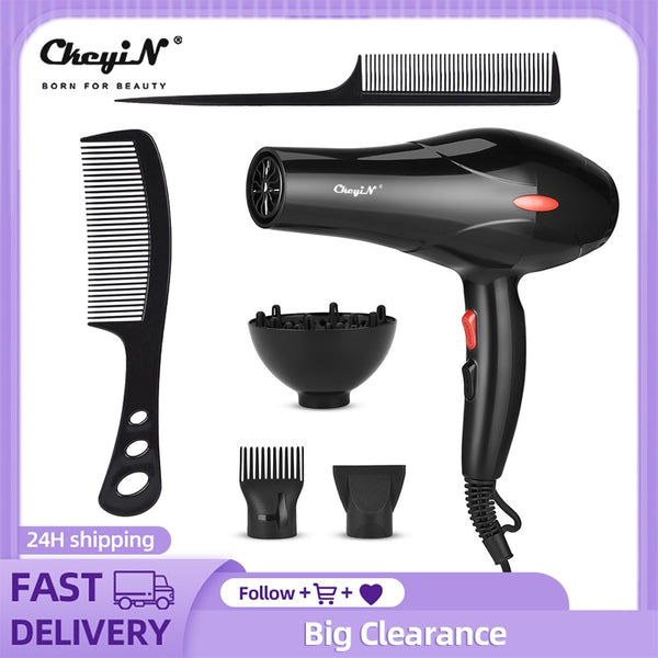 2000W Professional Electric Hair Dryer Strong Wind Salon Dryer Hot &amp;Cold Dry Hair with 3 Temperature 2 Speed Wind Personal Care