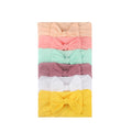3/4/5/6Pcs/set Cute Bowknot Baby Headband Turban Solid Color Newborn Baby Girls Elastic Hair Bands Soft Nylon Hair Accessories