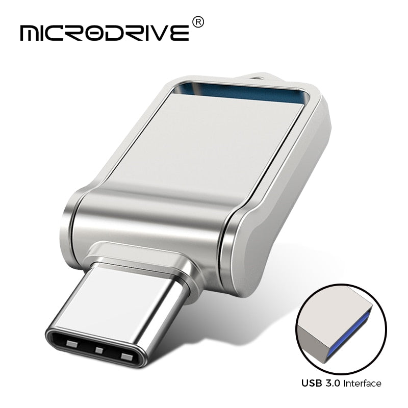 USB Flash Drive 32GB OTG Metal USB 2.0 Pen Drive Key 64GB Type C High Speed pendrive Mini Flash Drive Memory Stick