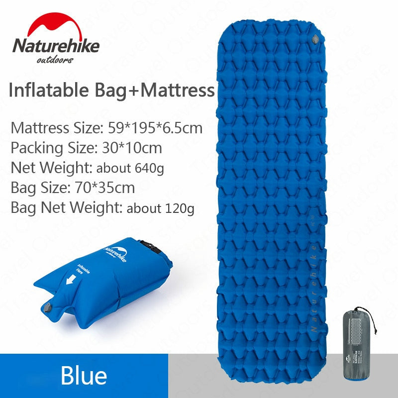Naturehike Inflatable Mattress Camping Air Mattress Camping Mat Ultralight Sleeping Mat Camping Bed Nylon Sleeping Pad