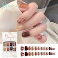 Fake Nails Art Nail Tips Press on False with Designs Set Full Cover Artificial Short Packaging Kiss Display Clear Tipsy Stick