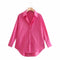 Zevity New Women Simply Candy Color Casual Slim Poplin Shirts Office Ladies Long Sleeve Blouse Roupas Chic Chemise Tops LS9405