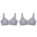 2PCS Sexy Front Closure Bralette Lace Plus Size Bra Push Up Underwear Crop Top M-5XL Seamless Brassiere Female Lingerie