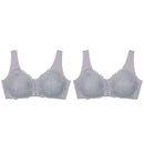 2PCS Sexy Front Closure Bralette Lace Plus Size Bra Push Up Underwear Crop Top M-5XL Seamless Brassiere Female Lingerie