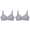 2PCS Sexy Front Closure Bralette Lace Plus Size Bra Push Up Underwear Crop Top M-5XL Seamless Brassiere Female Lingerie