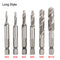 1/6Pcs Tap Drill Bit Set Hex Shank Titanium Plated HSS Screw Thread Bit Screw Machine Compound Tap M3 M4 M5 M6 M8 M10 Hand Tools