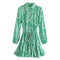 2022 Fashion Women Pleated Dress Party Drawstring Dresses Long Sleeve Female Street Outfit Floral Printed Elegant Casual Summer