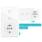 SRAN F6 Series White Crystal Tempered Glass Panel Light switch eu french wall socket usb tv rj45 rj11 Sensor switch Module DIY