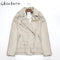 CHICLAZA Women 2022 Spring Fashion Black Faux Leather Jacket Ladies Casual Zipper Biker Coat Female Autumn Loose Couple Outwear