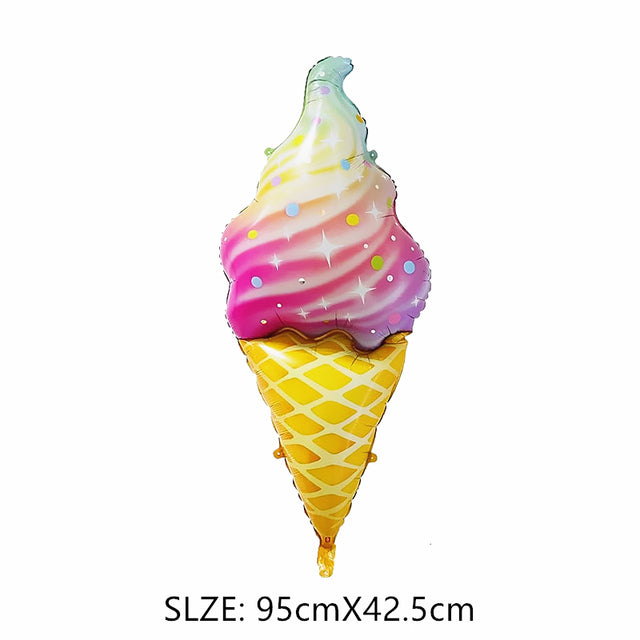 Small Large Ice Cream Pizza Burger Balloon Toy Hot Dog Donut Aluminum Film Balloon Happy Birthday Party Decoration Balloon Mini